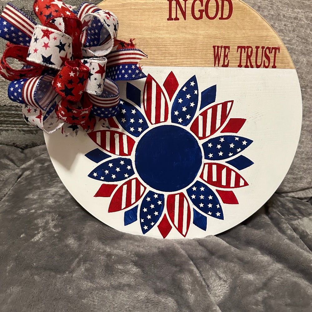 American sunflower door hanger